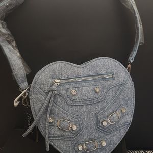 Denim heart crossbody pocketbook